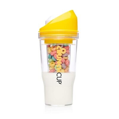 CRUNCHCUP XL Yellow - Portable Plastic Cereal Cups for Breakfast On the Go