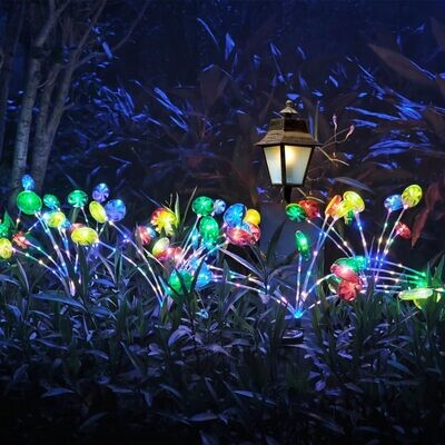 UMESONG Solar Christmas Candy Lights Outdoor Decorations 2 Packs 16 LED Candy