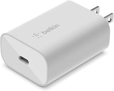 Belkin 25-Watt USB-C Wall Charger, Power Delivery PPS Fast Charging for Apple