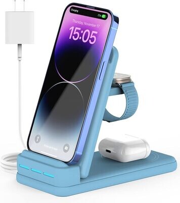 Wireless Charger - DNTGVUP 3 in 1 Charging Station for iPhone