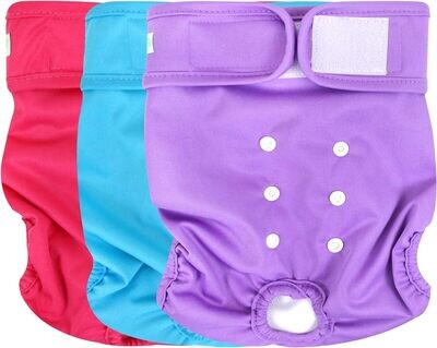 Wegreeco Washable Reusable Premium Dog Diapers, XX-large, Bright Color, for