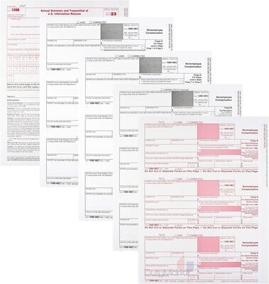 1099 NEC Forms 2023 4-Part Tax Forms Kit, Compatible with QuickBooks