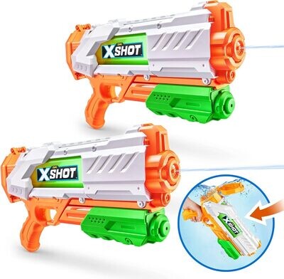 X-Shot Water Fast-Fill Medium Water Blaster (2 Pack) by ZURU, Watergun, 2 Pack X