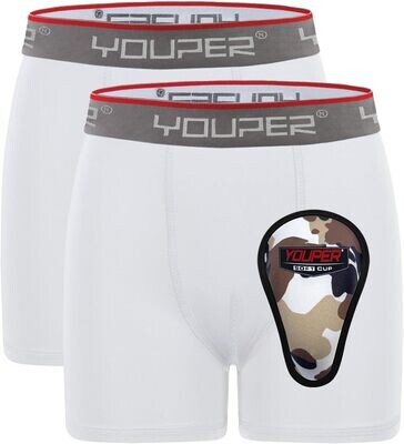 Youper Youth Brief w/Soft Athletic Cup, Boys Underwear w/Baseball Cup (2-Pack)