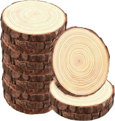 TAICHEUT 15 Pack 6-7 Inch Unfinished Natural Wood Slices for Crafts