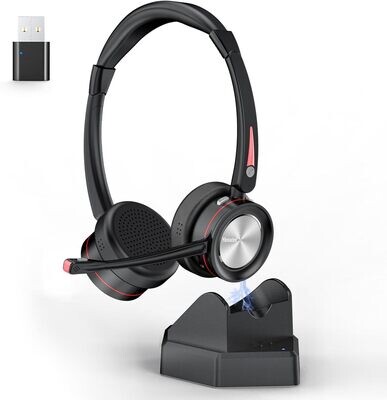 Yexatel Wireless Headset, Bluetooth Headset with Microphone for Work - PC