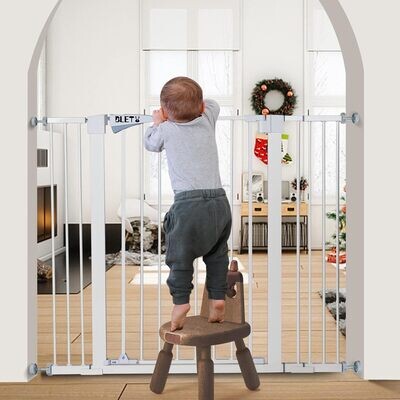 36 inch Extra Tall Baby Gate for Stairs 29.7 inch-46 inch with Auto Close Door, Safety Dog