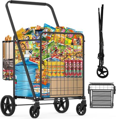 Jumbo Shopping Cart for Groceries, 30.7 Gallons Folding Grocery Cart