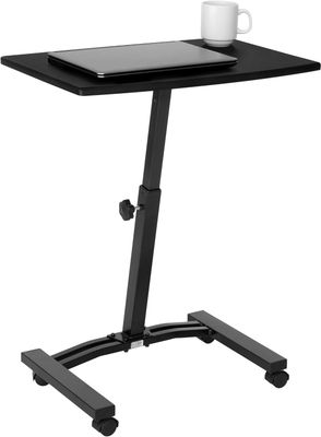 Seville Classics Airlift Height Adjustable Mobile Rolling Laptop Cart Computer
