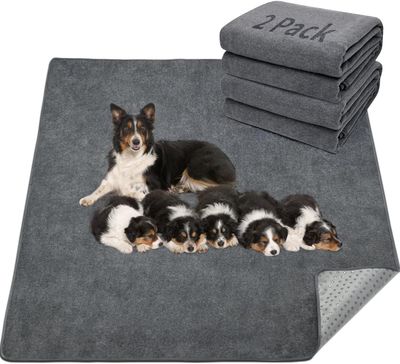 LOOBANI 2 Packs Extra Large Reusable Dog Mat for Floor, Non-Slip Washable Pee