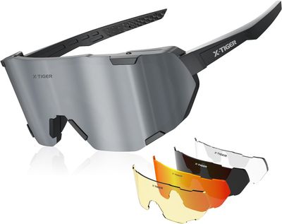 X-TIGER Polarized Cycling Glasses Men Women 5 Interchangeable Lenes UV400 Sports