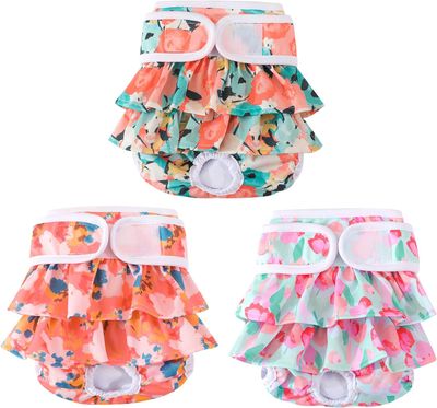 Washable Dog Diapers Female 3 Pack Reusable Highly Absorbent Doggie Diapers