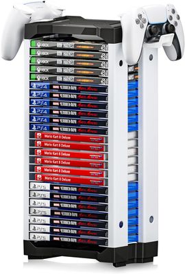 Nargos Video Game Storage Tower for PS5/ PS4/ PS3/ PS2/ Xbox One/Xbox 360