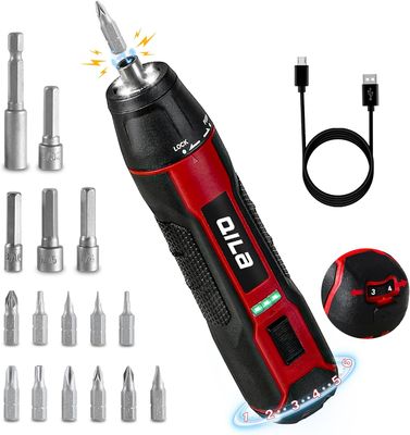 Electric Screwdriver Set Rechargeable 4V Power Screwdriver, Small Cordless Drill