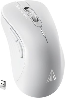 SM66 White Silent Dual Mode Bluetooth/2.4GHz Wireless Mouse, Adjustable 4200