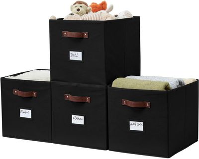 DECOMOMO Storage Baskets 13x15x13 Storage Cube Bins with Label Holders, Kallax