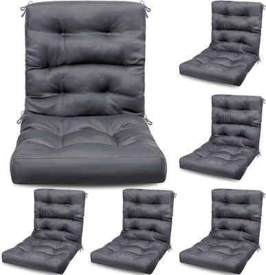 Hoteam 6 Set Patio Chair Cushions Outdoor High Chair Cushion Waterproof Patio