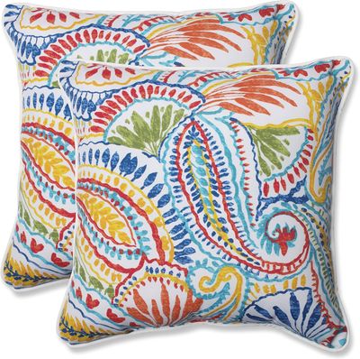 Pillow Perfect Paisley Indoor/Outdoor Accent Throw Pillow, Plush Fill, ONLY 1
