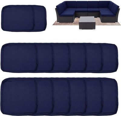 Sqodok Patio Cushion Covers for 7 Pcs Outdoor Sectional Sofa, Outdoor Cushion