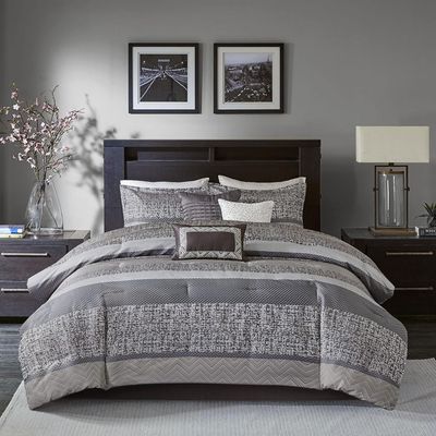 Madison Park Luxury Comforter Set-Traditional Jacquard Design Cal King