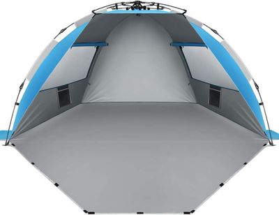 Oileus X-Large 4 Person Beach Tent Sun Shelter - Portable Sun Shade Instant Tent