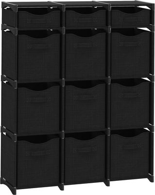 12 Cube Closet Organizers And Storage | Includes All Storage Cube Bins |GREY