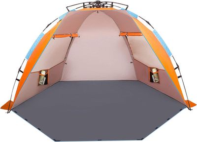 Oileus X-Large 4 Person Beach Tent Sun Shelter - Portable Sun Shade Instant Tent