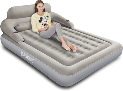 JEASONG Air Mattress with Headboard, Fast Inflation/Deflation Inflatable Airbed