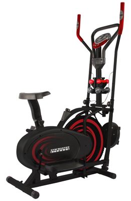 GymMaster Pro Elliptical Air Bike, Black/Red