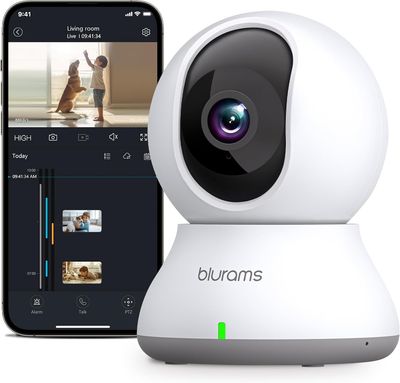 blurams Security Camera, 2K Indoor Camera 360° Pet Camera for Home Security