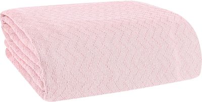 BELIZZI HOME 100% Cotton Bed Blanket, Breathable Thermal Blanket Full - Queen
