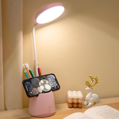 Desk Lamp, Led Small Desk Lamp with Remote Control, Dimming Pink