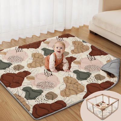 Blissful Diary Baby Play Mats for Floor, 50x50 Play Mat for Playpen