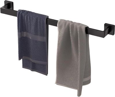 Black Towel Bar 24 Inch - SUS304 Stainless Steel Towel Rack Bathroom - Towel