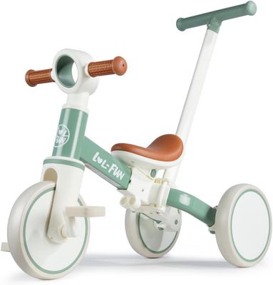 LOL-FUN 5 in 1 Toddler Tricycles for 1-3 Year Olds Boys Girls Toy, Baby Balance