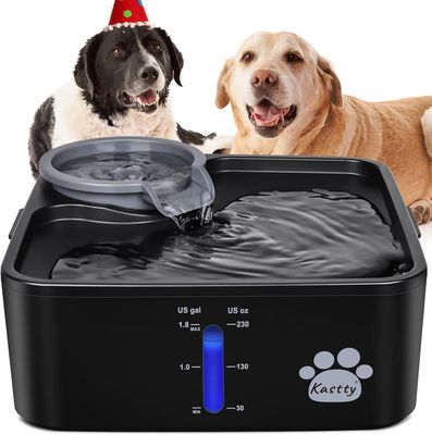 Kastty 2 Gallon Dog Water Fountain Ultra Large/Wide Pet Fountain BPA-Free