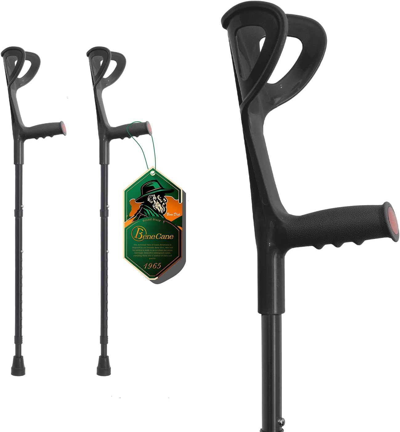 BeneCane Forearm Canes Lightweight Arm Crutch Adjustable Ergonomic ...