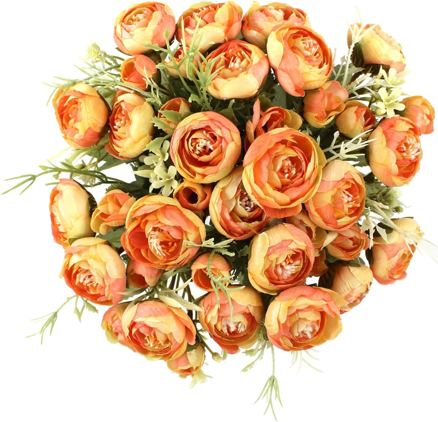 aufuwa Mini Peony Artificial Flowers Fake Silk Peonies Flower Bouquet