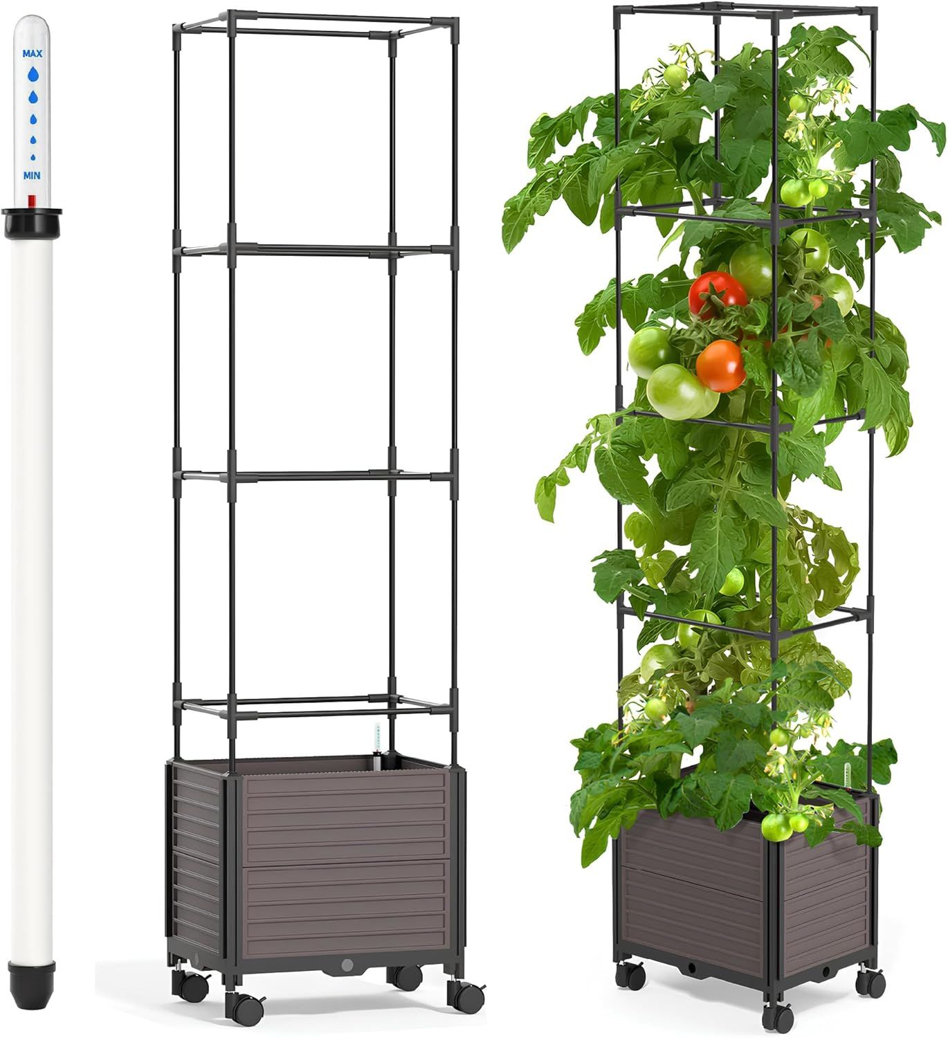 63” Tomato Planter Box with Trellis Raised Garden Bed with Trellis