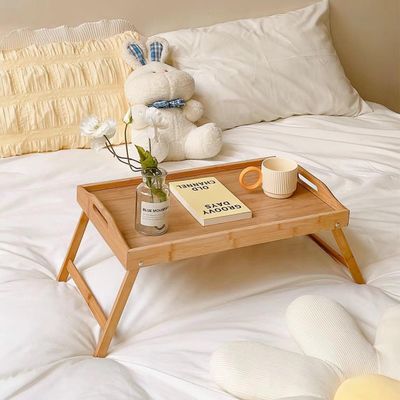 ZCGYYDS Bed Table Tray with Folding Legs - Breakfast Tray Bamboo Bed Tray