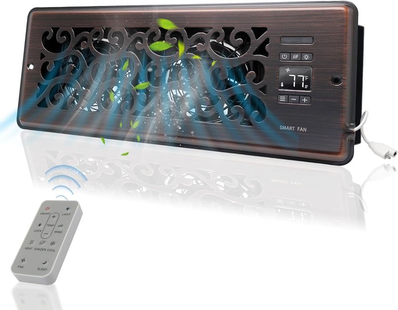 Howeall 4 inchx12 inch Smart Register Vent w/ Ionizer, Oil Rubbed Bronze