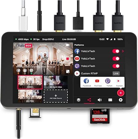 YOLOLIV YoloBox Portable Live Stream Studio, Black