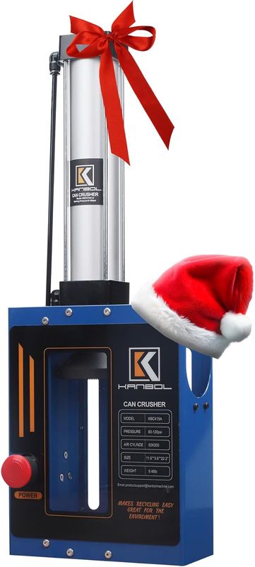 KANBOL KBC415A-U - 12oz/16oz Pneumatic Can Crusher w/ Auto Feed