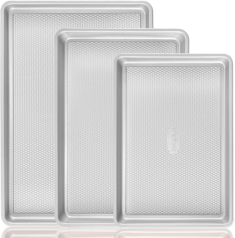HONGBAKE Baking Sheet Pan Set, Cookie Sheets for Oven, Nonstick
