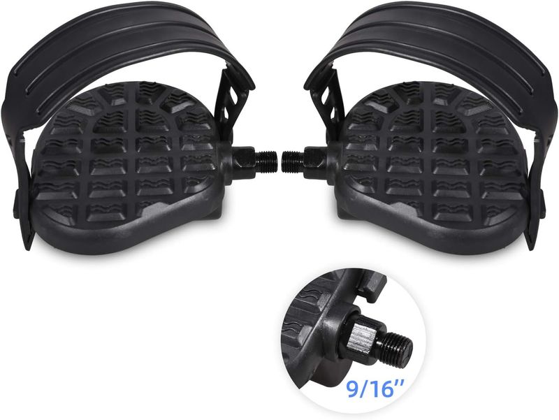 DRBIKE Exercise Bike Pedals with Strips Stationary Recumbent Bike Pedals 9/16 inch