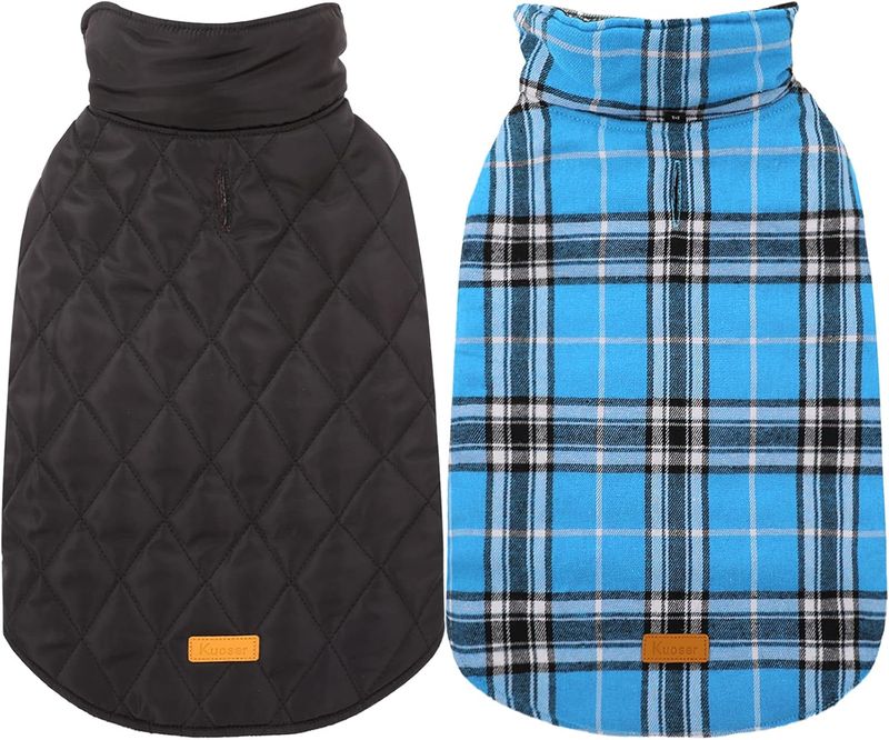 Kuoser Warm Dog Coat, Reversible Dog Jacket Waterproof