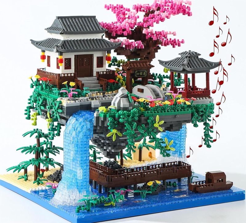 Cherry Blossom Tree Building Set with Gift Box, Original Music Cherry Blossom