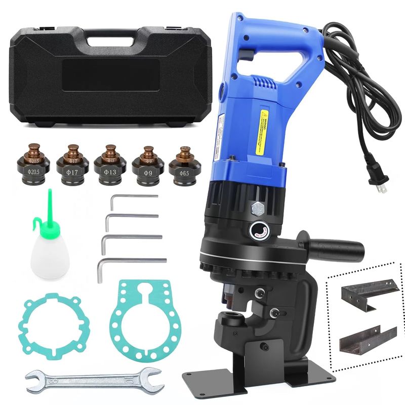 Electric Hydraulic Hole Punch, 1200W Electric Punching Machine Hole