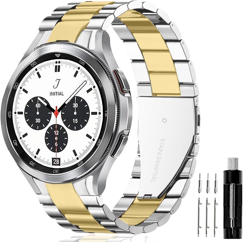 GOLDTOLUCK Compatible with Samsung Galaxy Watch 7 6 5 4 FE Band Pro Classic 43mm