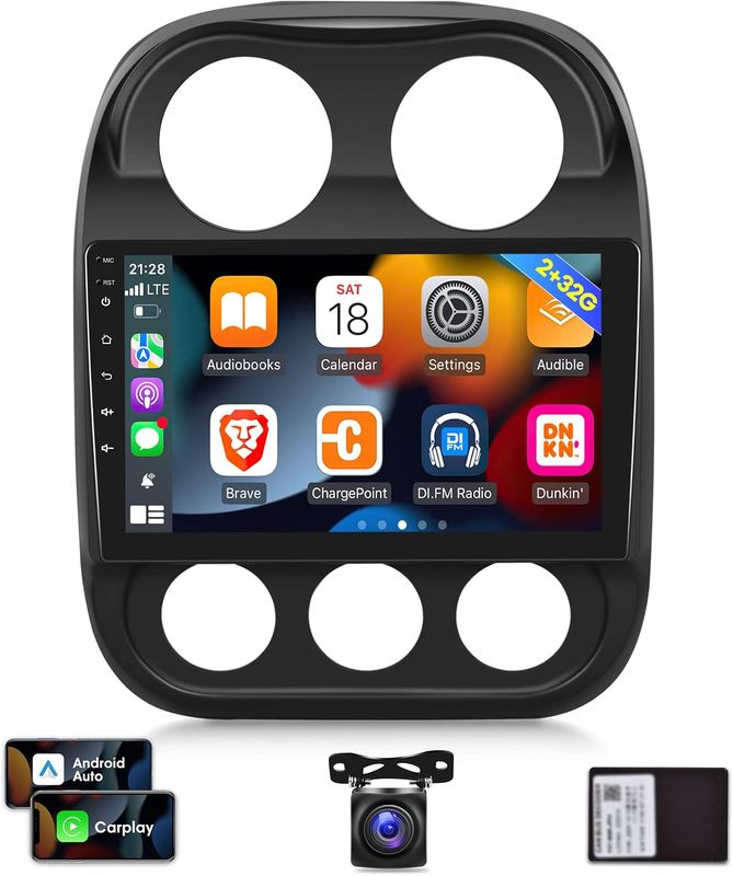 [2G+32G] Car Radio for Jeep Compass Patriot 2010-2016, 10.1 inch Android 11